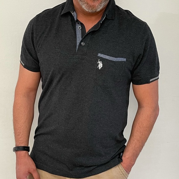 US POLO ASSN | Men’s Charcoal Gray Polo Size S - Picture 5 of 6